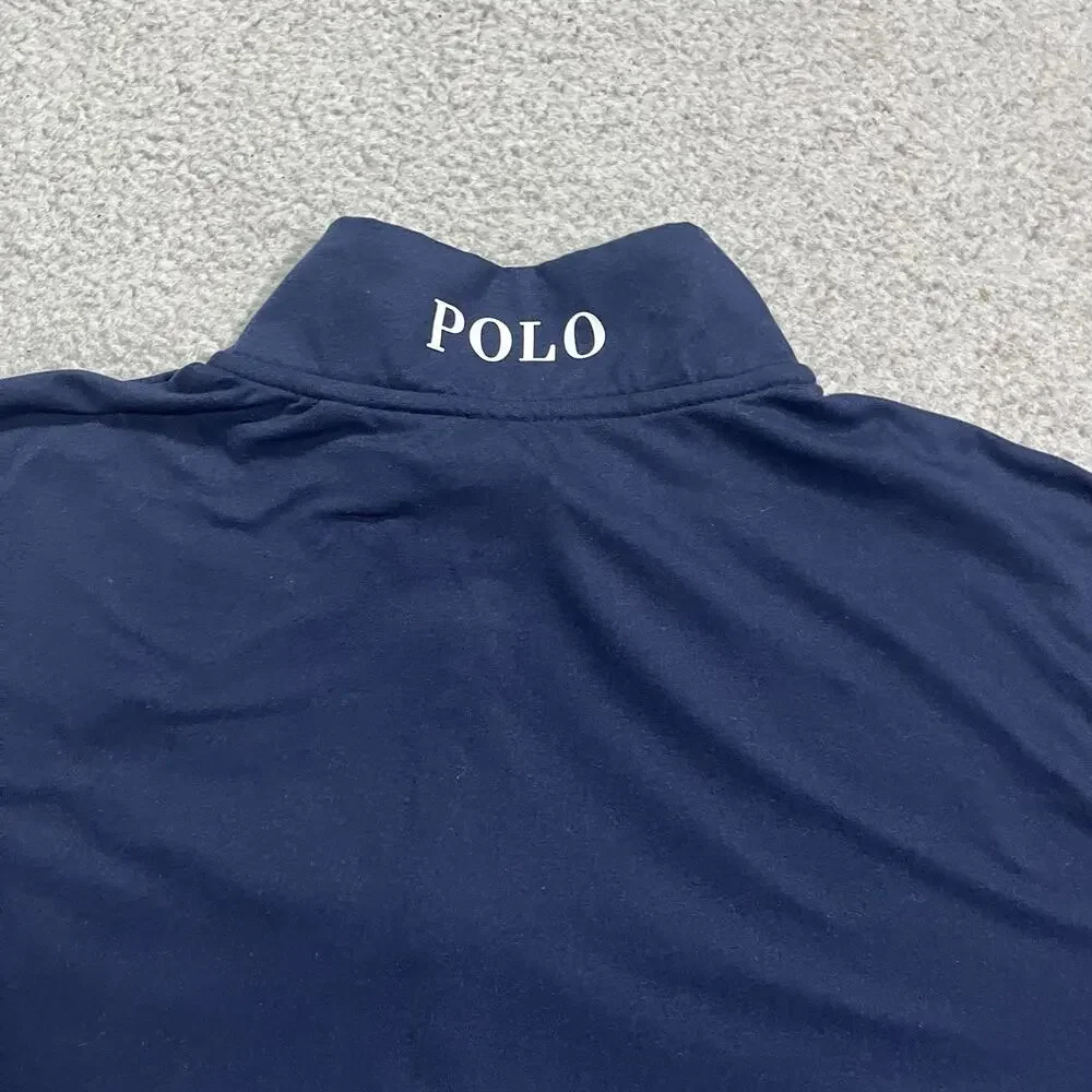 Polo Ralph Lauren 1/4 Zip Mens XL Blue PGA Golf Logo Performance Stretch Wicking